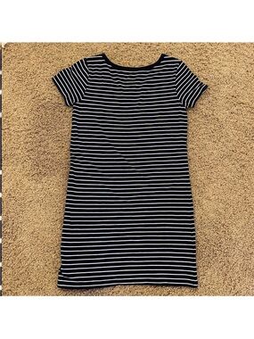 Joe Fresh navy & white striped comfy tshirt dress, size S